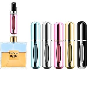 Portable Perfume Atomizer Set - Pink, Blue, Silver, Gold, Black